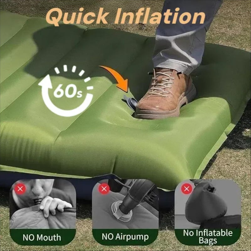 VALEHOWL 4 Inch Thick Camping Sleeping Pad with Internal Straps - R Value 4.0 for 4 Seasons, Durable & 100% Waterproof Outdoor Air Mattress, Lightweight Sleeping Mat for Hiking, Backpacking, Travel - Image 3